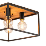 4 - Light Square Industrial Retro Flush Mount Ceiling Light - LightfixturesUAE