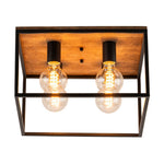 4 - Light Square Industrial Retro Flush Mount Ceiling Light - LightfixturesUAE
