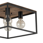 4 - Light Square Industrial Retro Flush Mount Ceiling Light - LightfixturesUAE