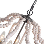 4 - Light Traditional Wood Bead Lantern Pendant Lighting - LightfixturesUAE