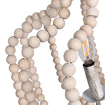 4 - Light Traditional Wood Bead Lantern Pendant Lighting - LightfixturesUAE
