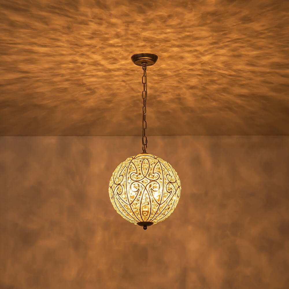 4/6 - Light Luxury Spherical Crystal Chandelier - LightfixturesUAE