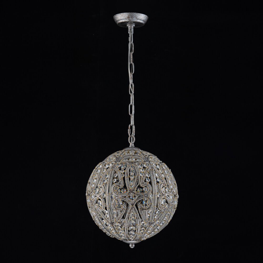 4/6 - Light Luxury Spherical Crystal Chandelier - LightfixturesUAE
