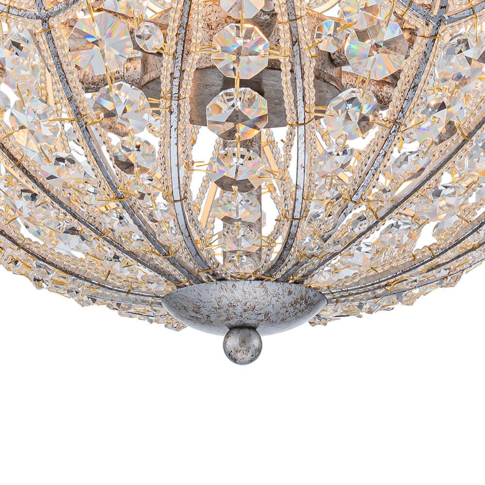 4/6 - Light Luxury Spherical Crystal Chandelier - LightfixturesUAE