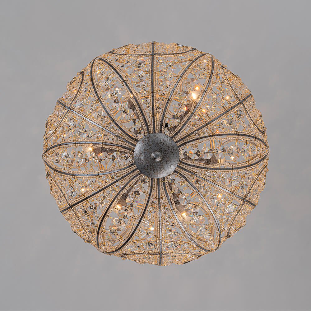 4/6 - Light Luxury Spherical Crystal Chandelier - LightfixturesUAE