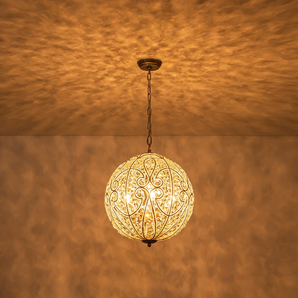 4/6 - Light Luxury Spherical Crystal Chandelier - LightfixturesUAE