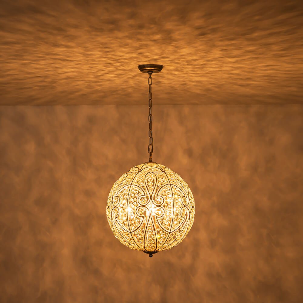 4/6 - Light Luxury Spherical Crystal Chandelier - LightfixturesUAE