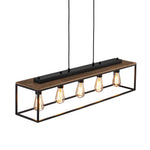 5 - Light Black Classic Linear Rectangular Iron Frame Chandelier - LightfixturesUAE