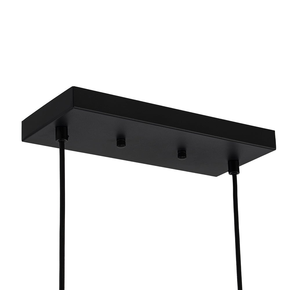 5 - Light Black Classic Linear Rectangular Iron Frame Chandelier - LightfixturesUAE
