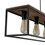 5 - Light Black Classic Linear Rectangular Iron Frame Chandelier - LightfixturesUAE