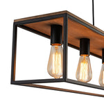 5 - Light Black Classic Linear Rectangular Iron Frame Chandelier - LightfixturesUAE