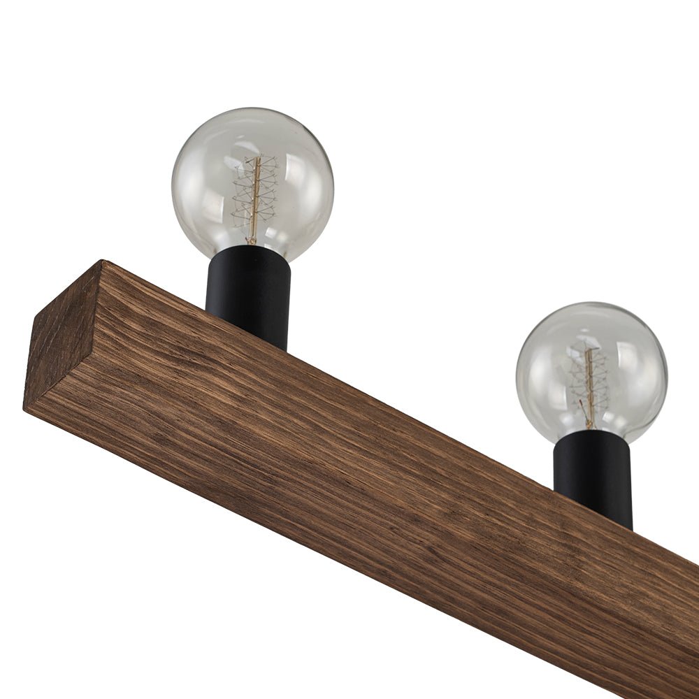 5 - Light Farmhouse Linear Wood Pendant Light - LightfixturesUAE