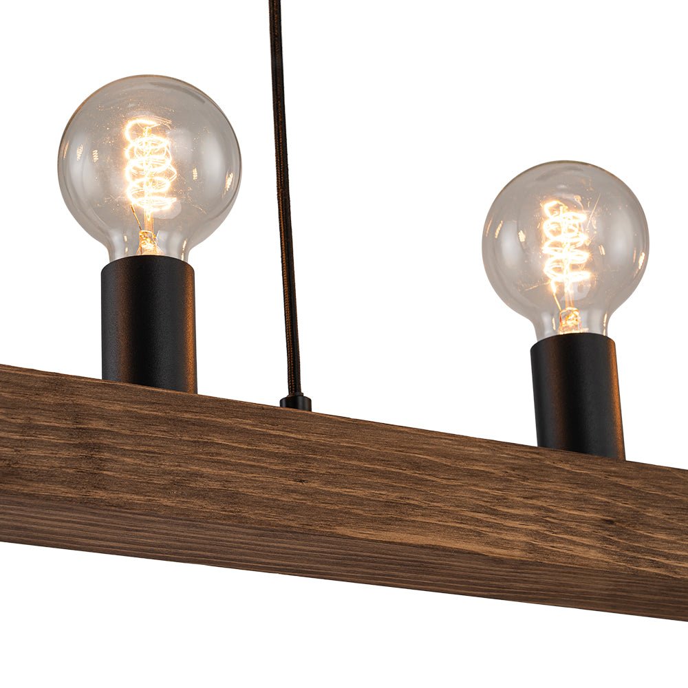 5 - Light Farmhouse Linear Wood Pendant Light - LightfixturesUAE