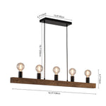 5 - Light Farmhouse Linear Wood Pendant Light - LightfixturesUAE