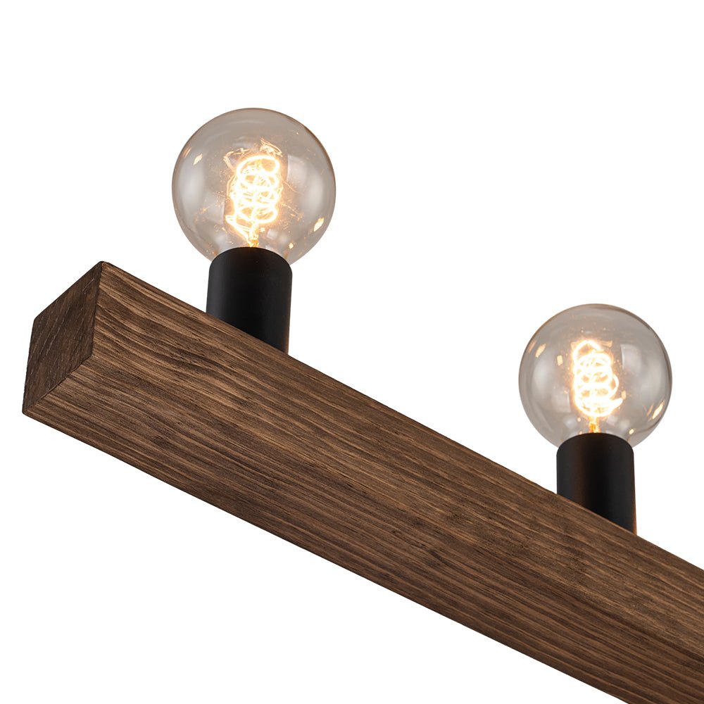5 - Light Farmhouse Linear Wood Pendant Light - LightfixturesUAE