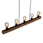 5 - Light Farmhouse Linear Wood Pendant Light - LightfixturesUAE