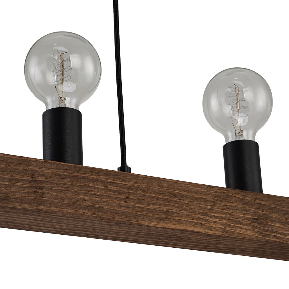 5 - Light Farmhouse Linear Wood Pendant Light - LightfixturesUAE