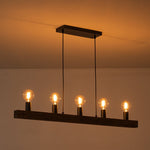 5 - Light Farmhouse Linear Wood Pendant Light - LightfixturesUAE