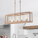 5 - Light Industrial Rectangular Kitchen Island Chandelier - LightfixturesUAE