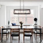 5 - Light Industrial Rectangular Kitchen Island Chandelier - LightfixturesUAE