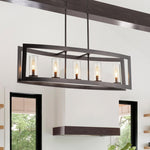 5 - Light Industrial Rectangular Kitchen Island Chandelier - LightfixturesUAE
