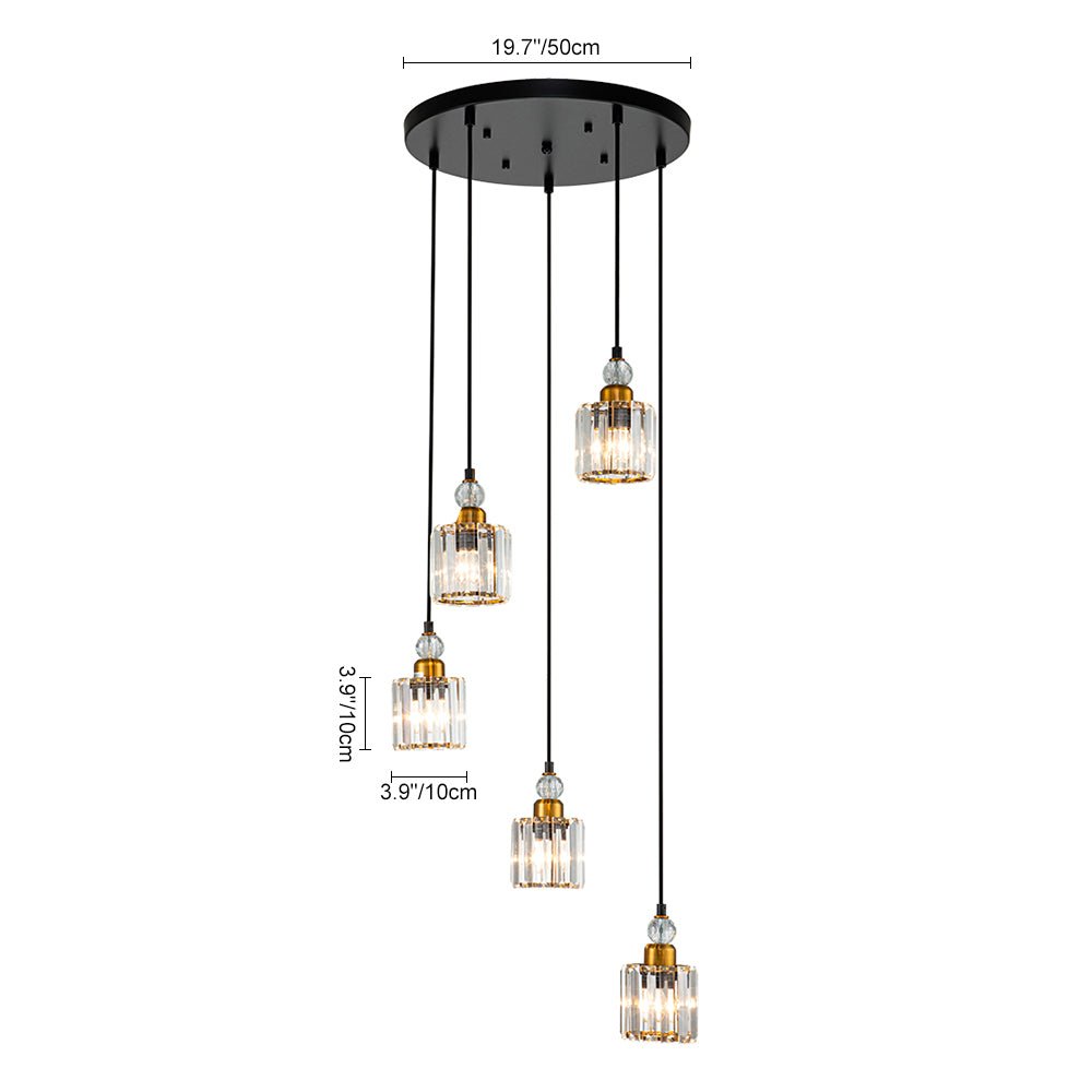 5 - Light Modern Crystal Pendant Lighting - LightfixturesUAE