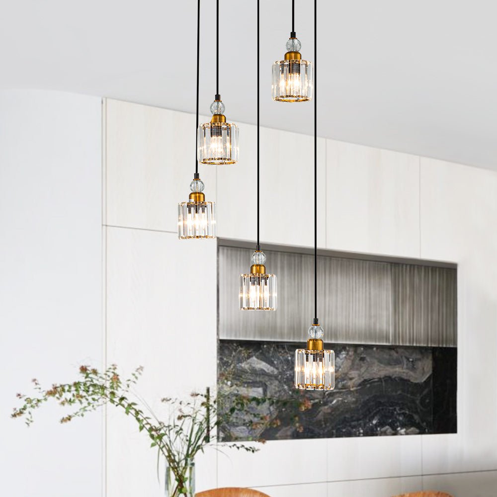5 - Light Modern Crystal Pendant Lighting - LightfixturesUAE