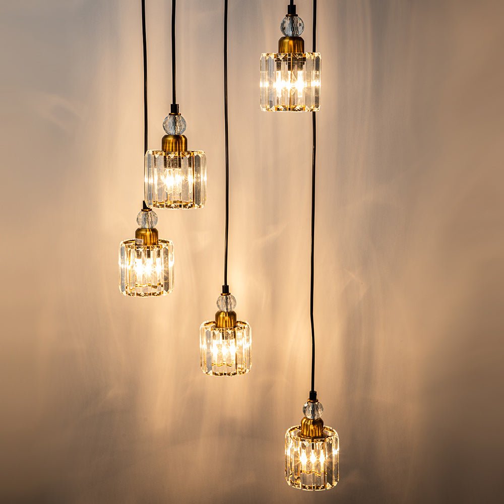 5 - Light Modern Crystal Pendant Lighting - LightfixturesUAE