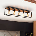 5 - Light Rectangular Cage Flush Mount Ceiling Light - LightfixturesUAE