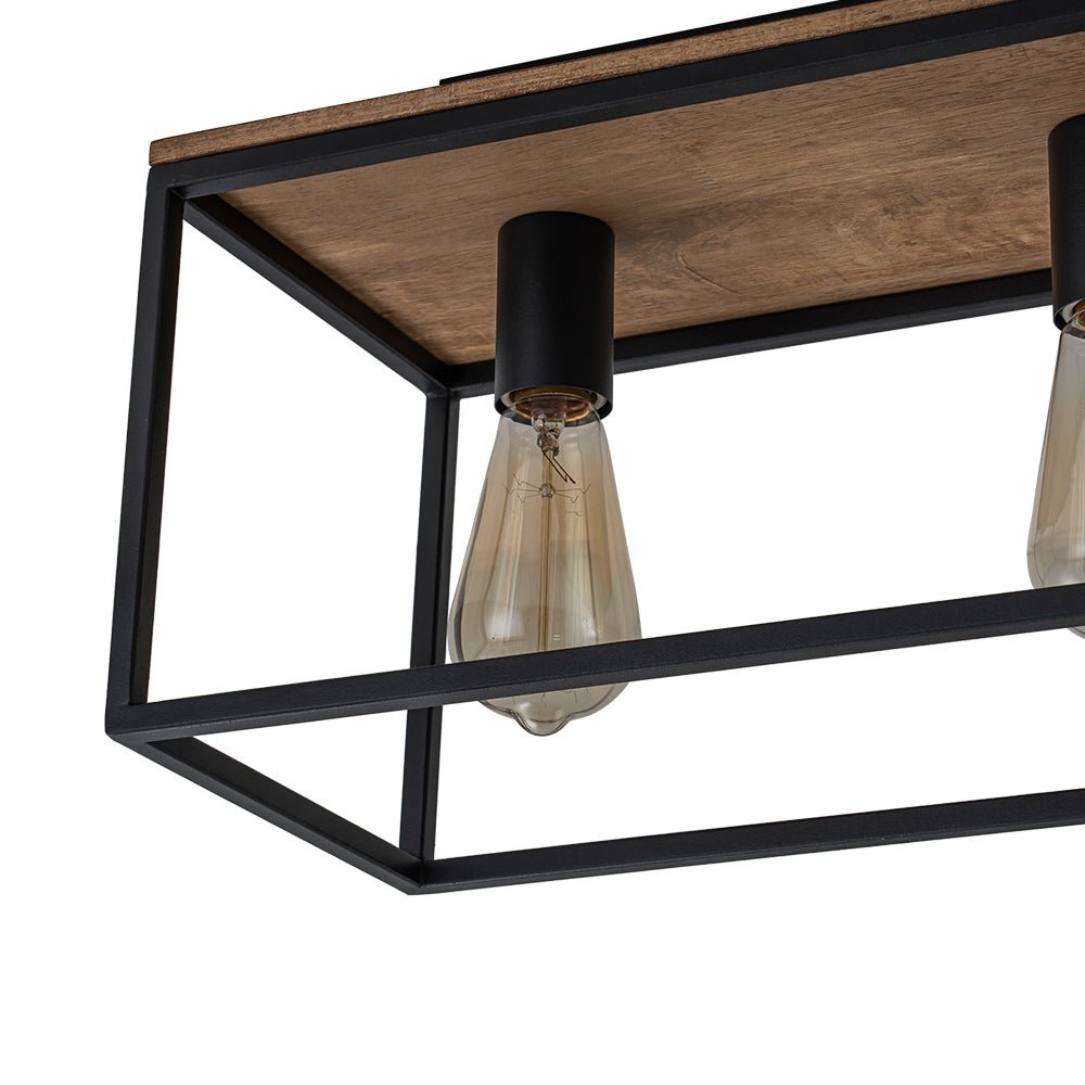 5 - Light Rectangular Cage Flush Mount Ceiling Light - LightfixturesUAE