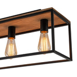 5 - Light Rectangular Cage Flush Mount Ceiling Light - LightfixturesUAE