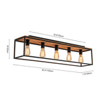 5 - Light Rectangular Cage Flush Mount Ceiling Light - LightfixturesUAE