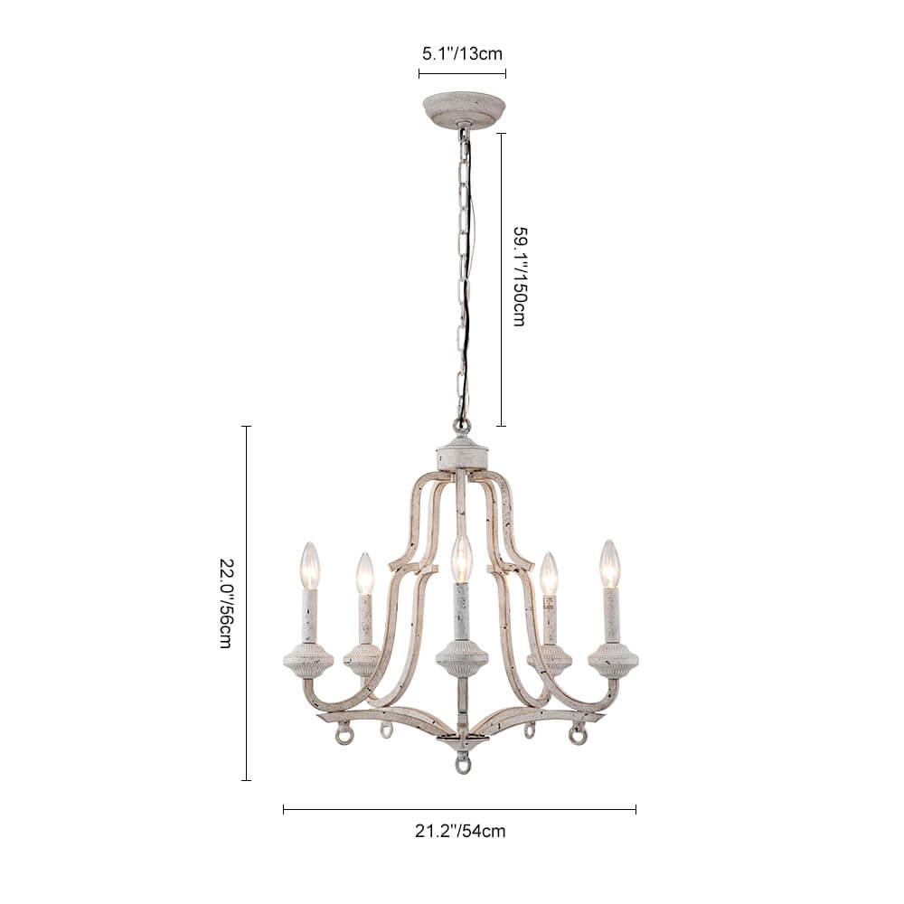 5 - Light Vintage French Candle Style Empire Chandelier - LightfixturesUAE