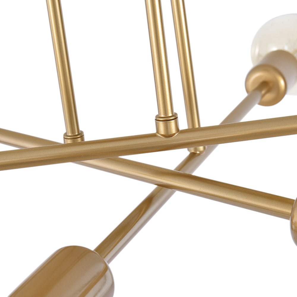 6 - Light Brass Sputnik Semi Flush Mount - LightfixturesUAE