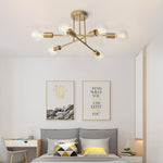 6 - Light Brass Sputnik Semi Flush Mount - LightfixturesUAE
