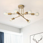 6 - Light Brass Sputnik Semi Flush Mount - LightfixturesUAE
