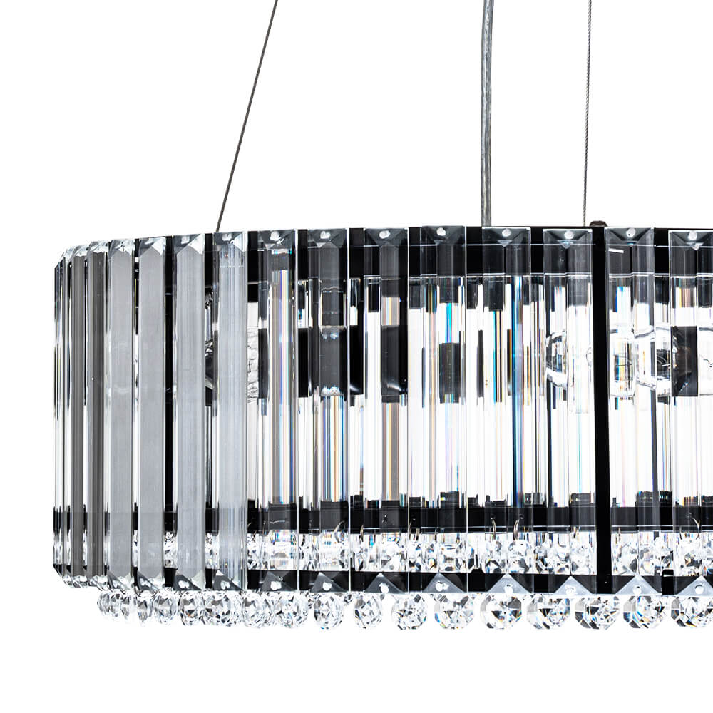 6 - Light Contemporary Round Crystal Drum Chandelier - LightfixturesUAE