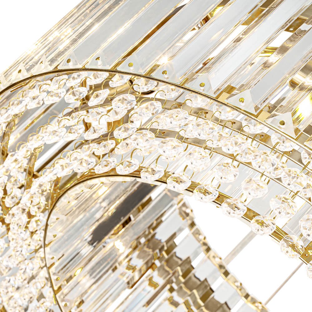 6 - Light Contemporary Round Crystal Drum Chandelier - LightfixturesUAE