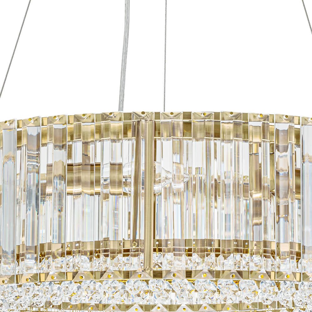 6 - Light Contemporary Round Crystal Drum Chandelier - LightfixturesUAE