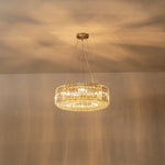 6 - Light Contemporary Round Crystal Drum Chandelier - LightfixturesUAE