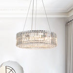 6 - Light Contemporary Round Crystal Drum Chandelier - LightfixturesUAE