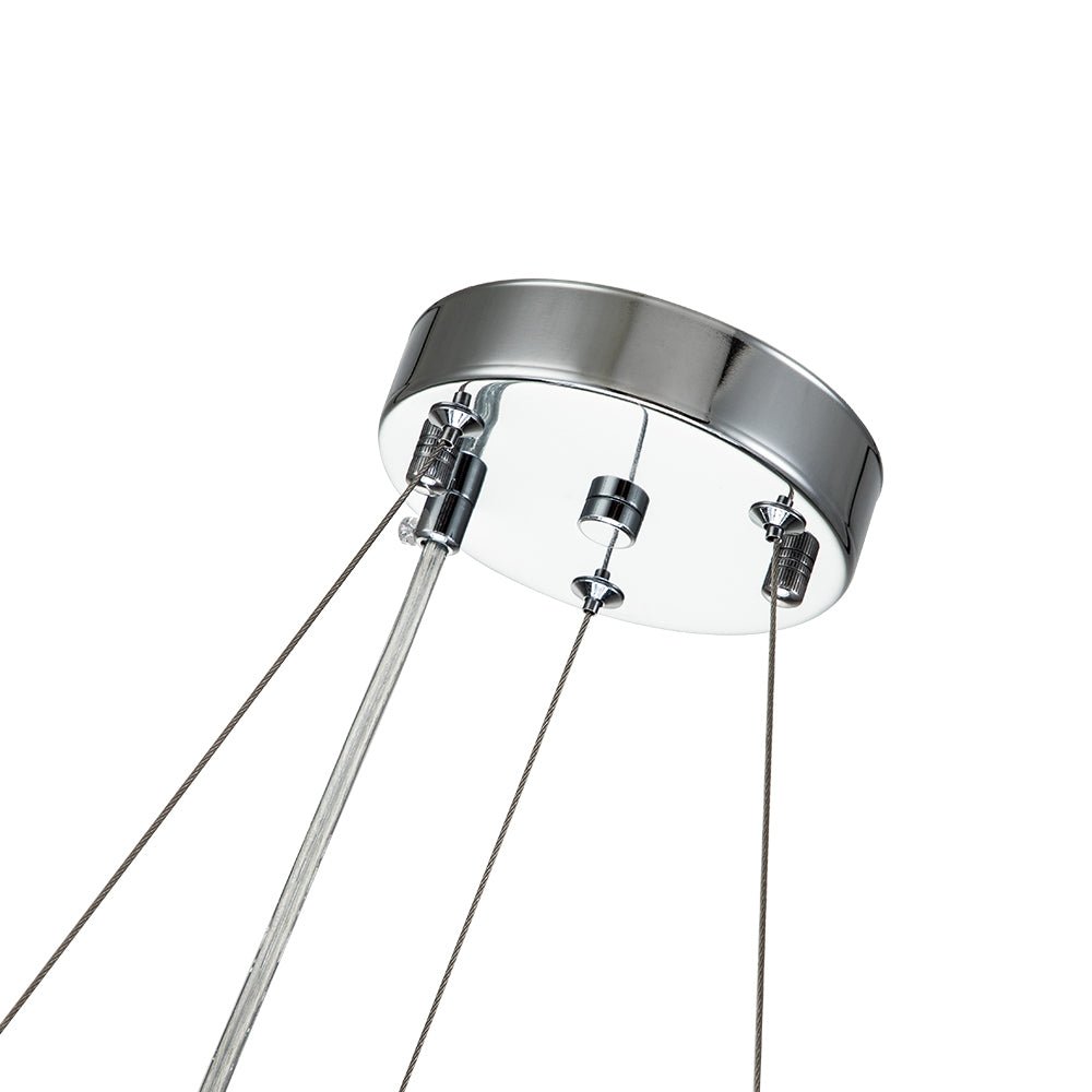 6 - Light Contemporary Round Crystal Drum Chandelier - LightfixturesUAE