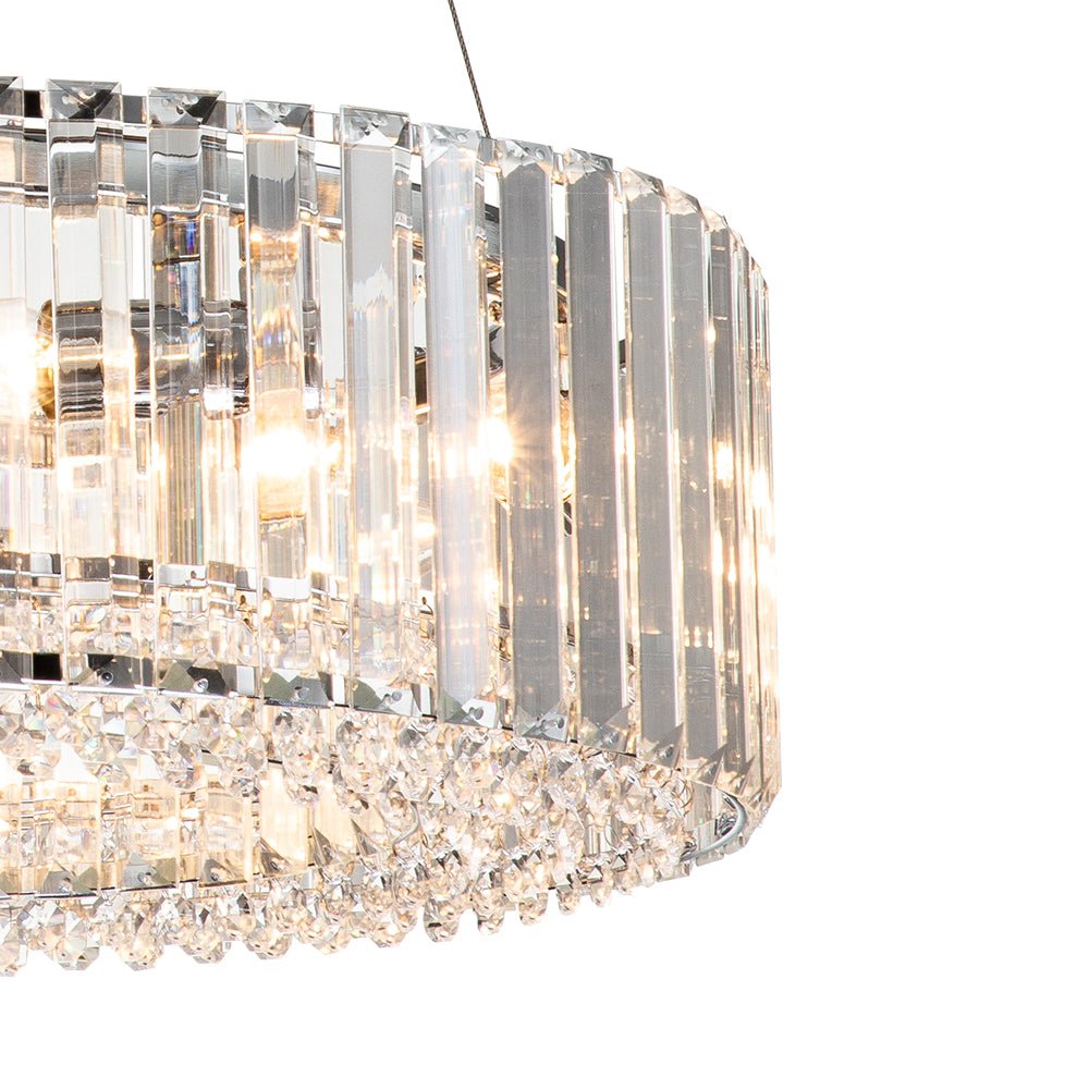 6 - Light Contemporary Round Crystal Drum Chandelier - LightfixturesUAE