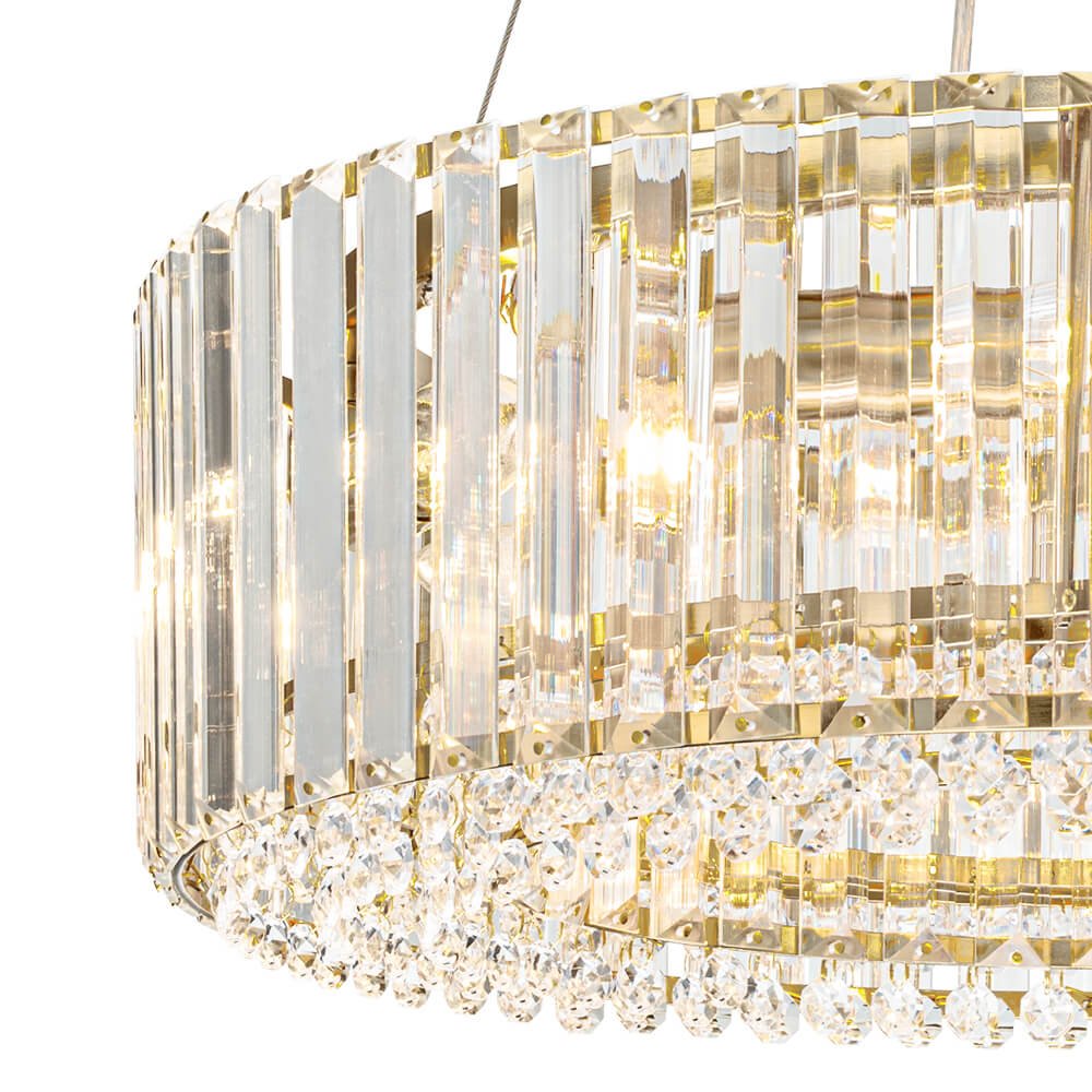 6 - Light Contemporary Round Crystal Drum Chandelier - LightfixturesUAE