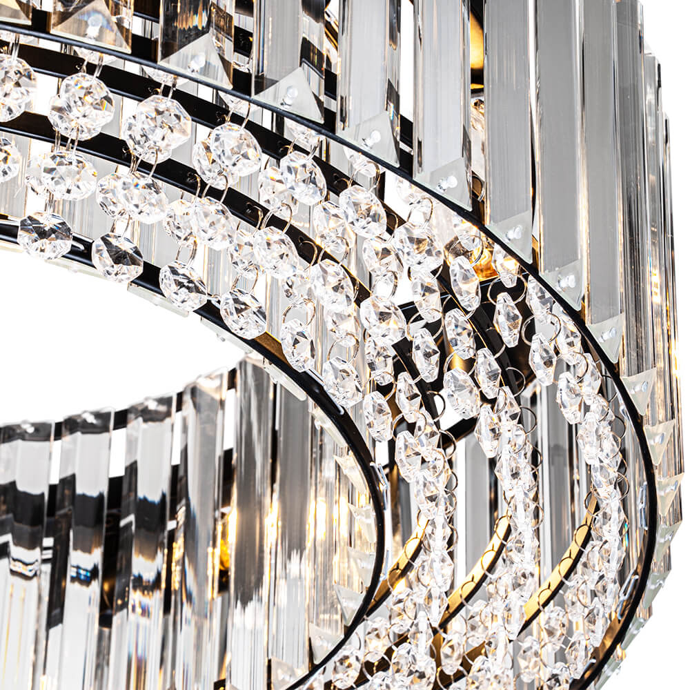 6 - Light Contemporary Round Crystal Drum Chandelier - LightfixturesUAE