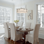 6 - Light Contemporary Round Crystal Drum Chandelier - LightfixturesUAE