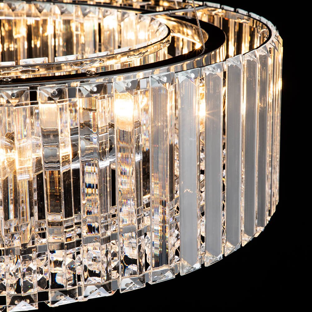 6 - Light Contemporary Round Crystal Drum Chandelier - LightfixturesUAE