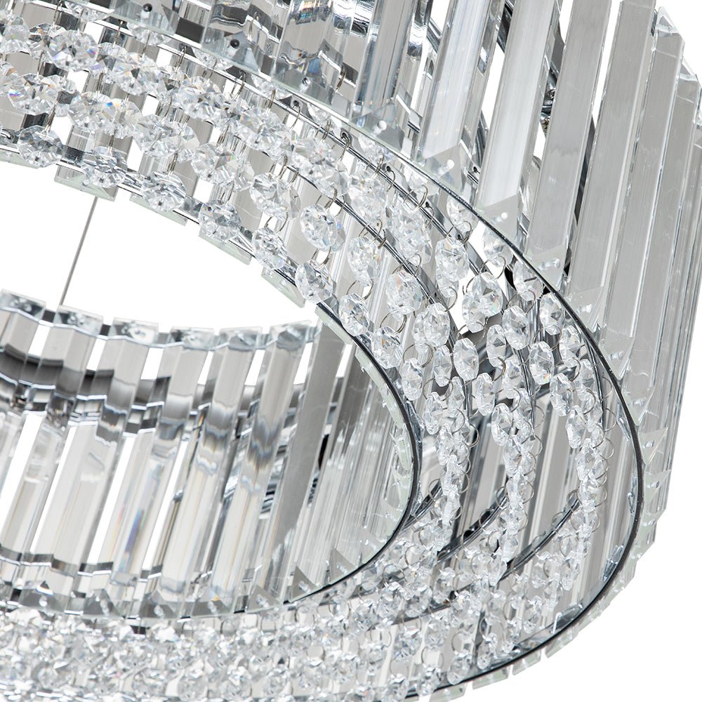 6 - Light Contemporary Round Crystal Drum Chandelier - LightfixturesUAE