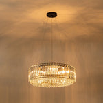 6 - Light Contemporary Round Crystal Drum Chandelier - LightfixturesUAE
