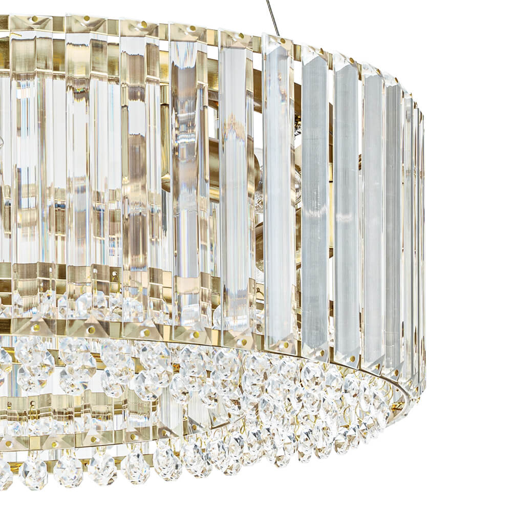 6 - Light Contemporary Round Crystal Drum Chandelier - LightfixturesUAE